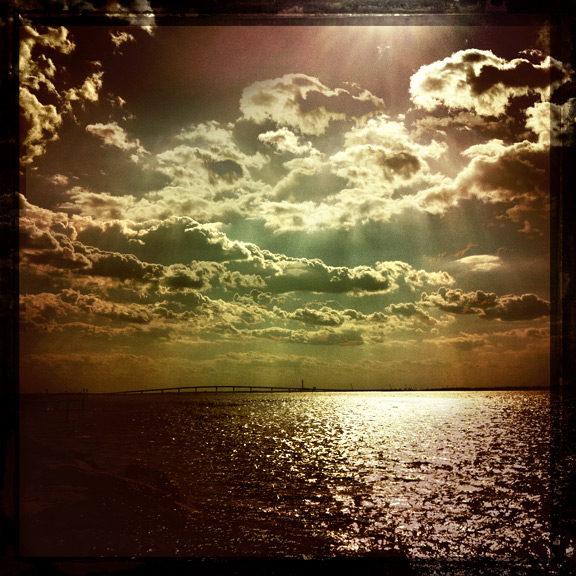 longport nj jersey margate bay ocean clouds sun water bridge hipstamatic iphone